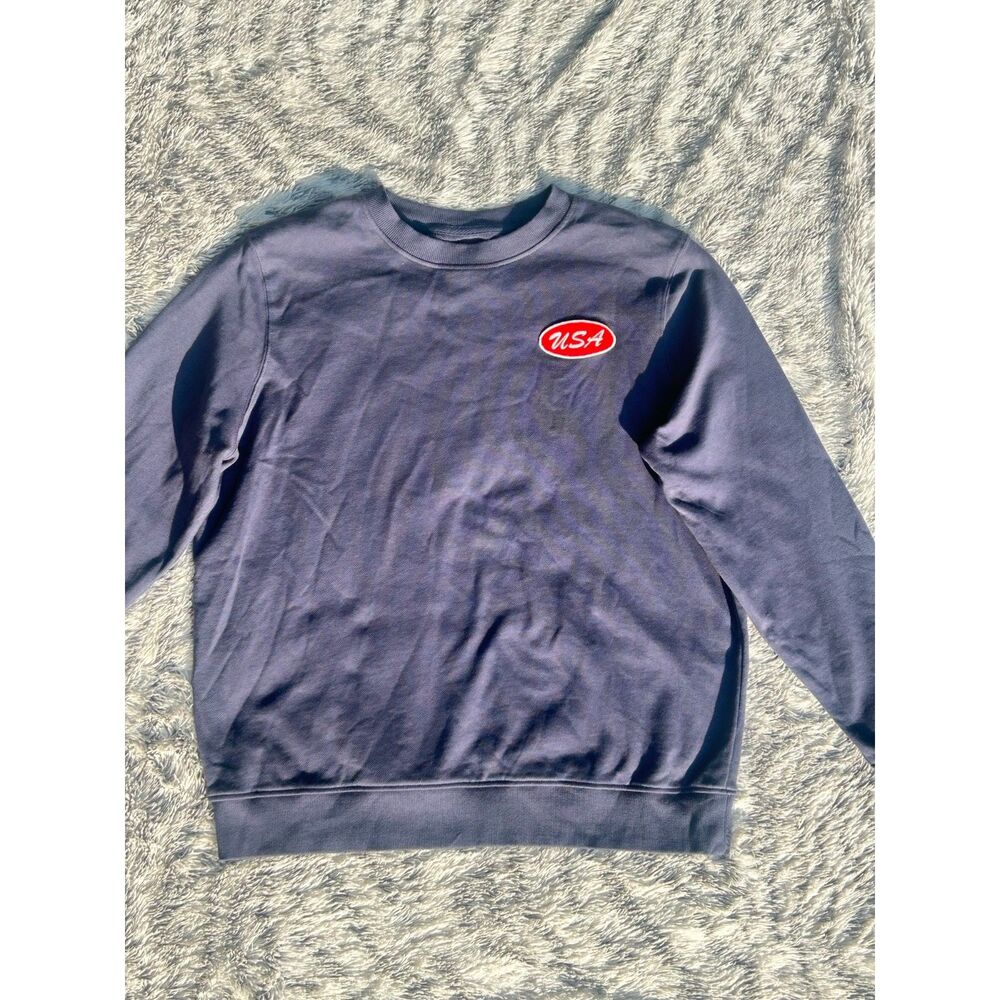 Goodfellow & Co USA Oval Patch Charcoal Grey Crewneck Sweatshirt
